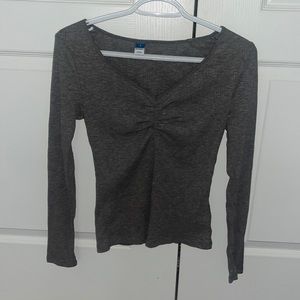 old navy fitted small grey top